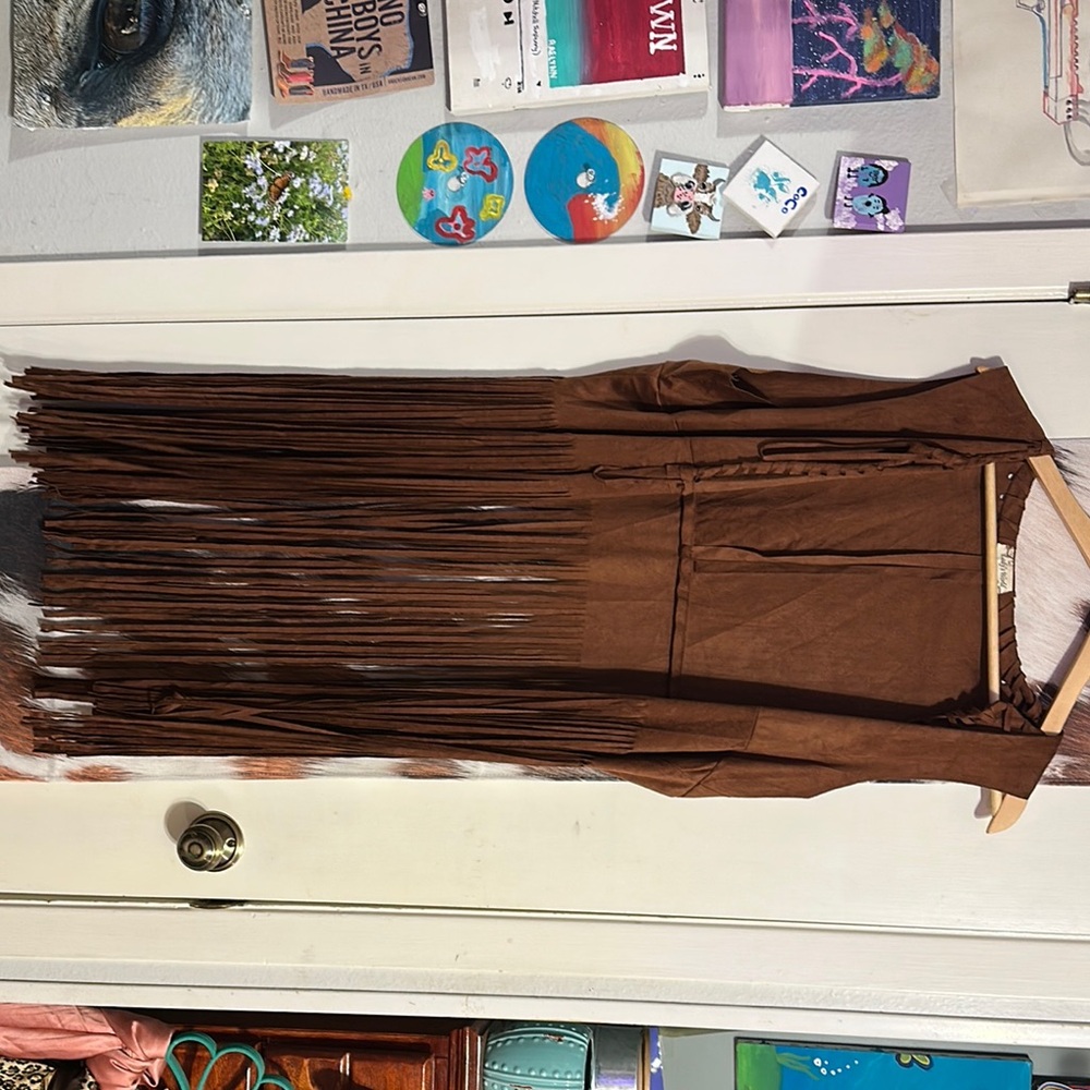 Brown Fringe Vest hardly worn